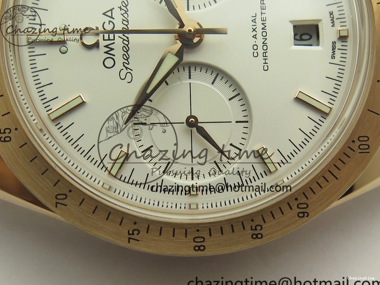 0724 Speedmaster ’57 Co-Axial RG OMF 1:1 Best Edition White Dial On RG Bracelet A9300 (Free Leather Strap) Durable 8065